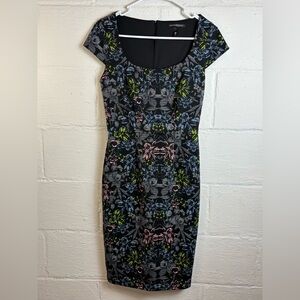 Victoria’s Secret Women’s Floral Black Bodycon Knee Length Spring Dress Size 4